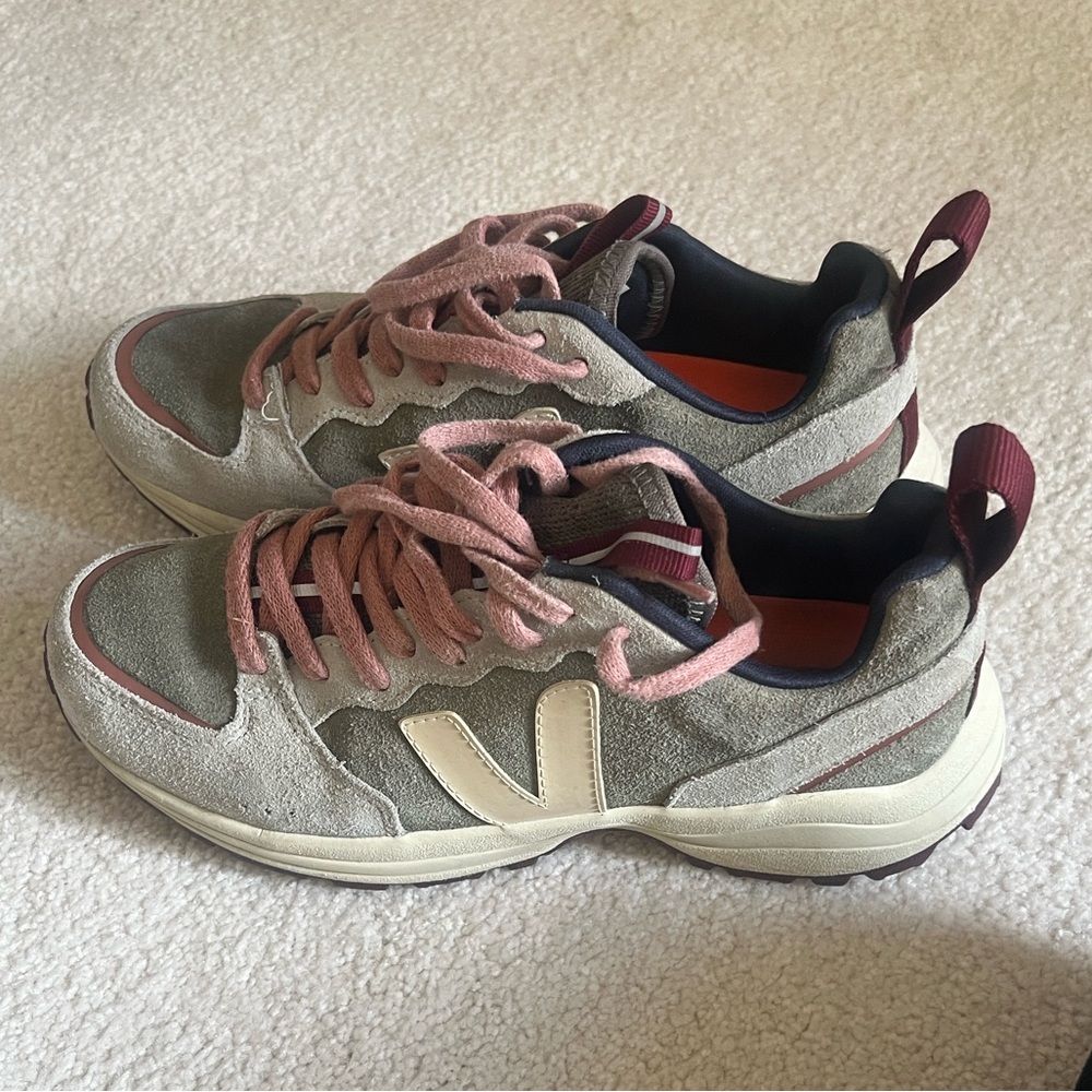 Veja Chunky Sneakers in Olive, Blush & Burgundy - EUC - Picture 3 of 3